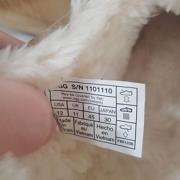 UGG Ascot Slipper Chestnut Suede Wool Comfort Loafer Men's US 12 New - Picture 10 of 12